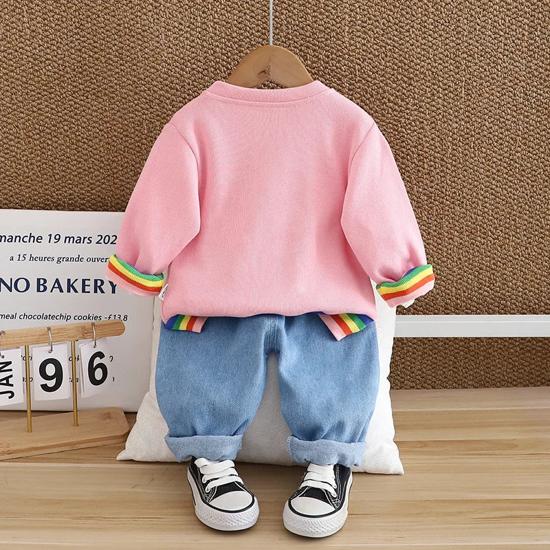 New Autumn Baby Girls Clothes Suit Children Boys Jacket T-Shirt Pants 3Pcs/Sets Toddler Clothing Infant Costume Kids Tracksuits