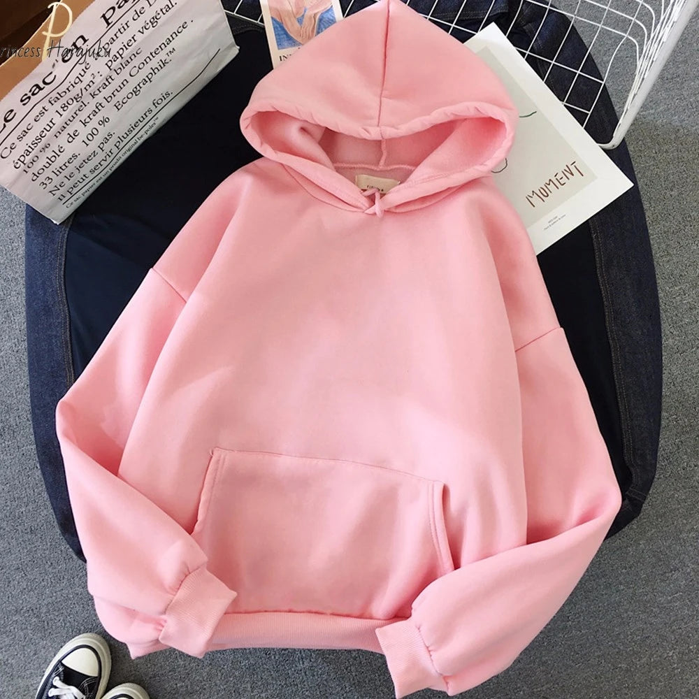 Women Yellow Hoodie Loose Korean Hooded Sweatshirt Streetwear Long Sleeve Pullovers Fashion Harajuku Autumn Hoodies