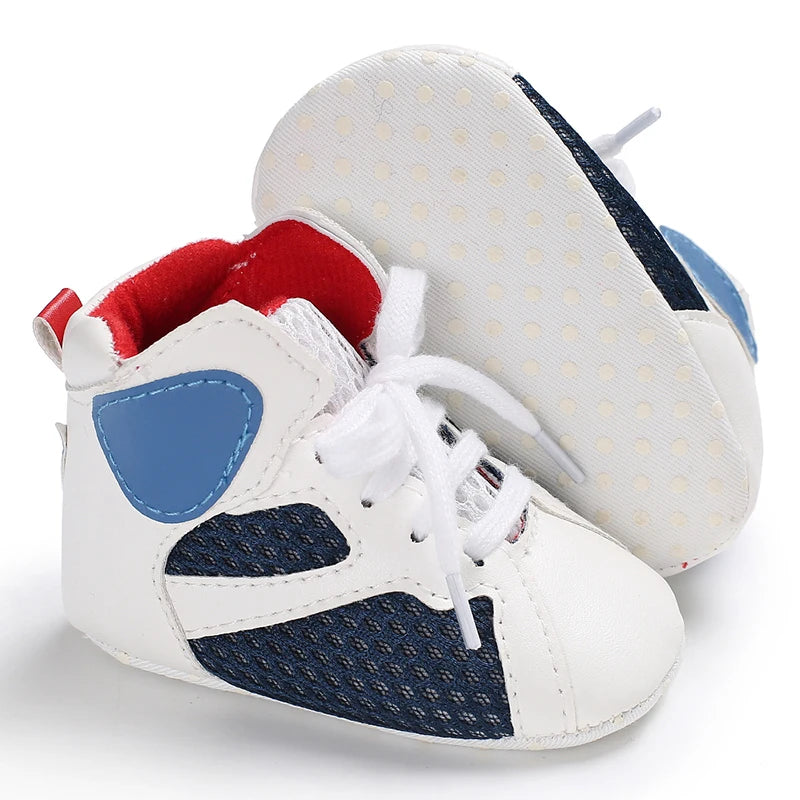 0-18 Months Newborn Baby Shoes for Boys Fashion Basketball Sports Shoes Soft Sole Comfortable Baby Walking Shoes