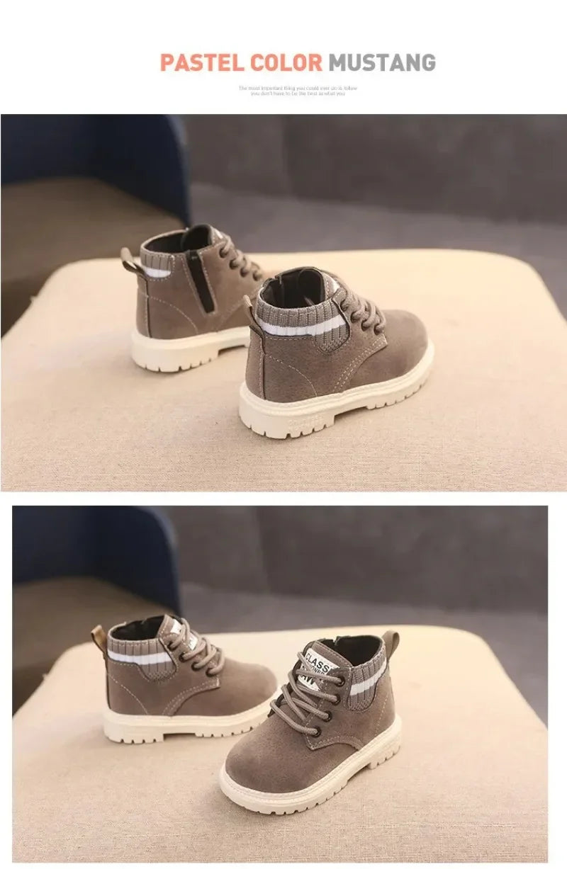 2 Style Inside Material Plush Kids Winter Boots Cotton Fabric Spring Autumn Children Shoes Baby Toddler Boys Girls Boots