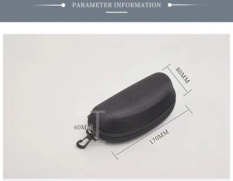 Men and Women Protective Glasses Case Sunglasses Hard Case Travel Protective Glasses Bag Black Portable Accessories Zipper Box