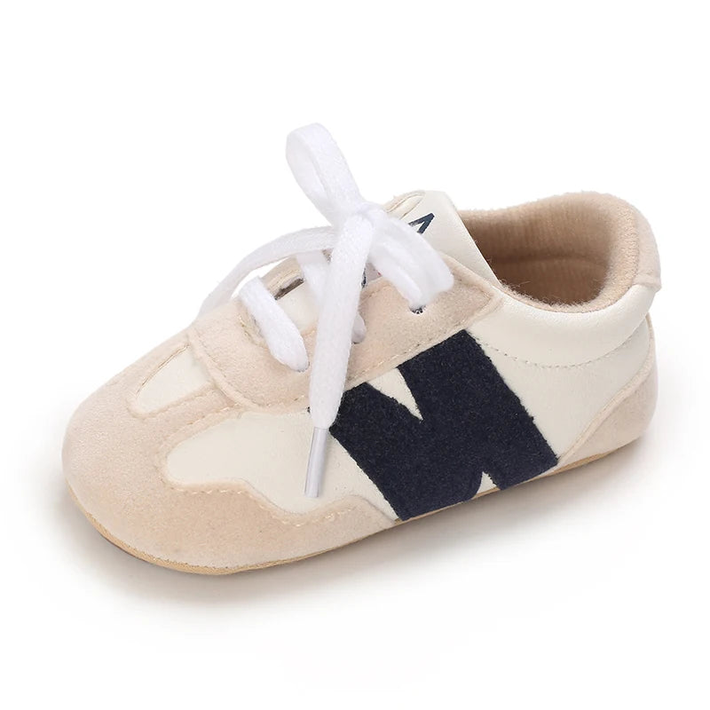 Newborn Baby Sneakers Letter Patchwork Baby Casual Shoes Anti-slip Hundred Toddler Baby Boys Girls Shoes 0-18 Months