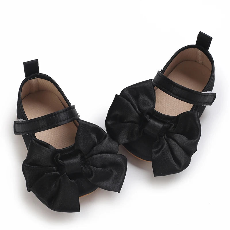 New Western-style Bow Princess Shoes For Infants And Young Children Aged 0-18 Months Soft And Non Slip Walking Shoes