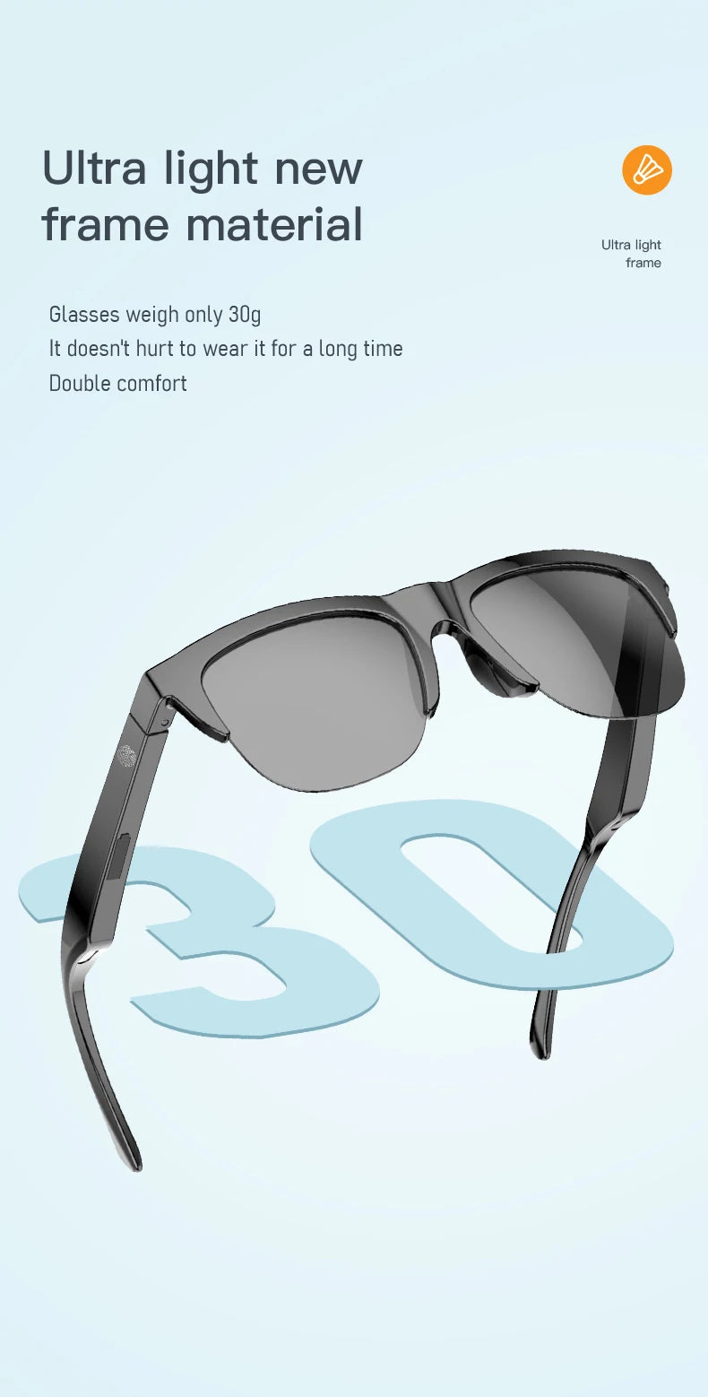 F Series Fone Ouvido Bluetooth Lenses Man Water Proof Smartglass Stereo Connected Bezel Smartglasses Polarized Men's Sunglasses