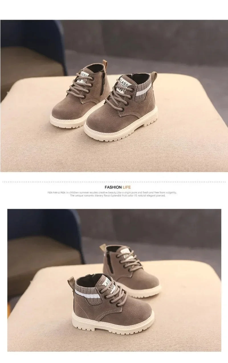 2 Style Inside Material Plush Kids Winter Boots Cotton Fabric Spring Autumn Children Shoes Baby Toddler Boys Girls Boots