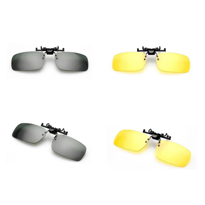 1Pc Car Night Safety Driving Glasses Clip On Sunglasses For Men Women Night Vision Glasses Anti-glare Driver Goggles Sunglasses