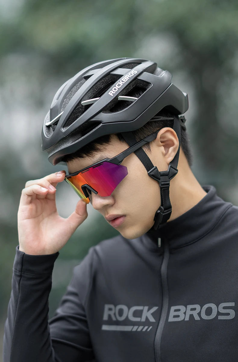 ROCKBROS Bike Glasses Polarized Men Women Bicycle Glasses 4Lens MTB Road Cycling Eyewear Glasses With Myopia Frame Sunglasses