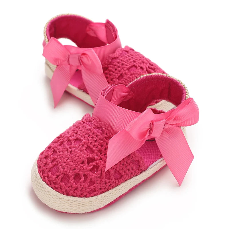 Summer Fashion Baby Shoes 0-18M Girl Baby Bow Casual Sandals Soft Sole Comfortable Baby Walking Shoes