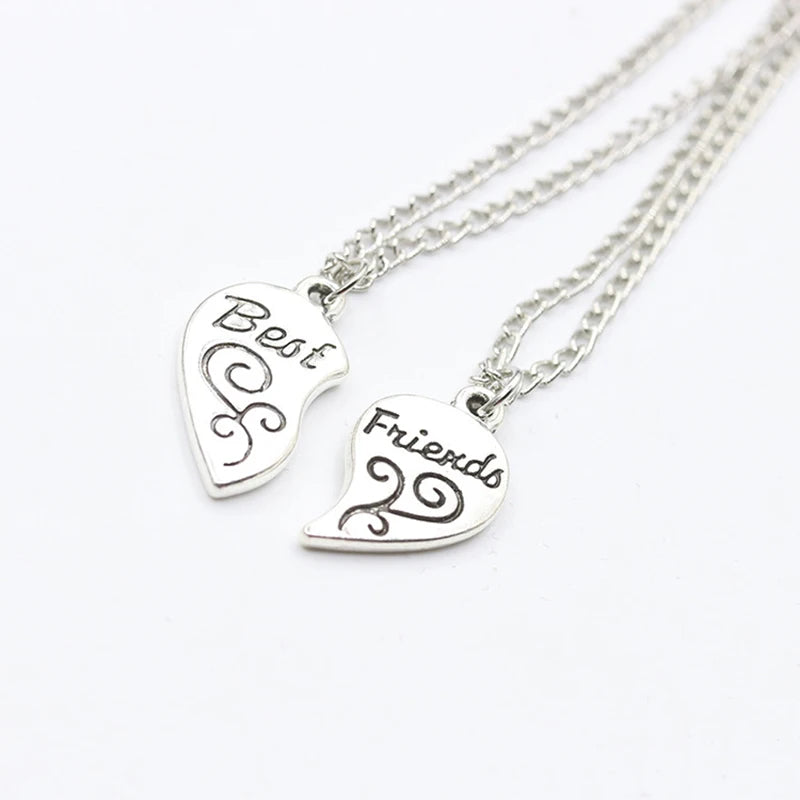 2pcs Antique Silver-plated Necklace Fashionable Mother Beautiful Daughter Combination For Love Parent Child Style Jewelry