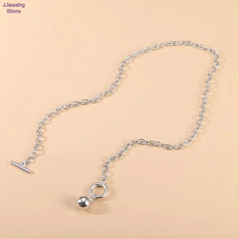 Cuban Chain Necklace Women New Fashion Toggle Clasp Stainless Steel Chain Necklace For Women Jewelry Gift