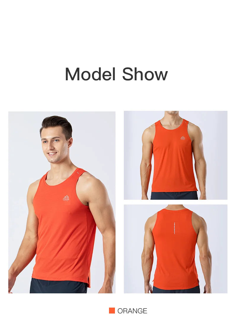 AONIJIE FM5126 Man Male Quick Drying Sports Undershit Running I-shaped Vest Sleeveless Summer Tank Top For Marathon Fitness