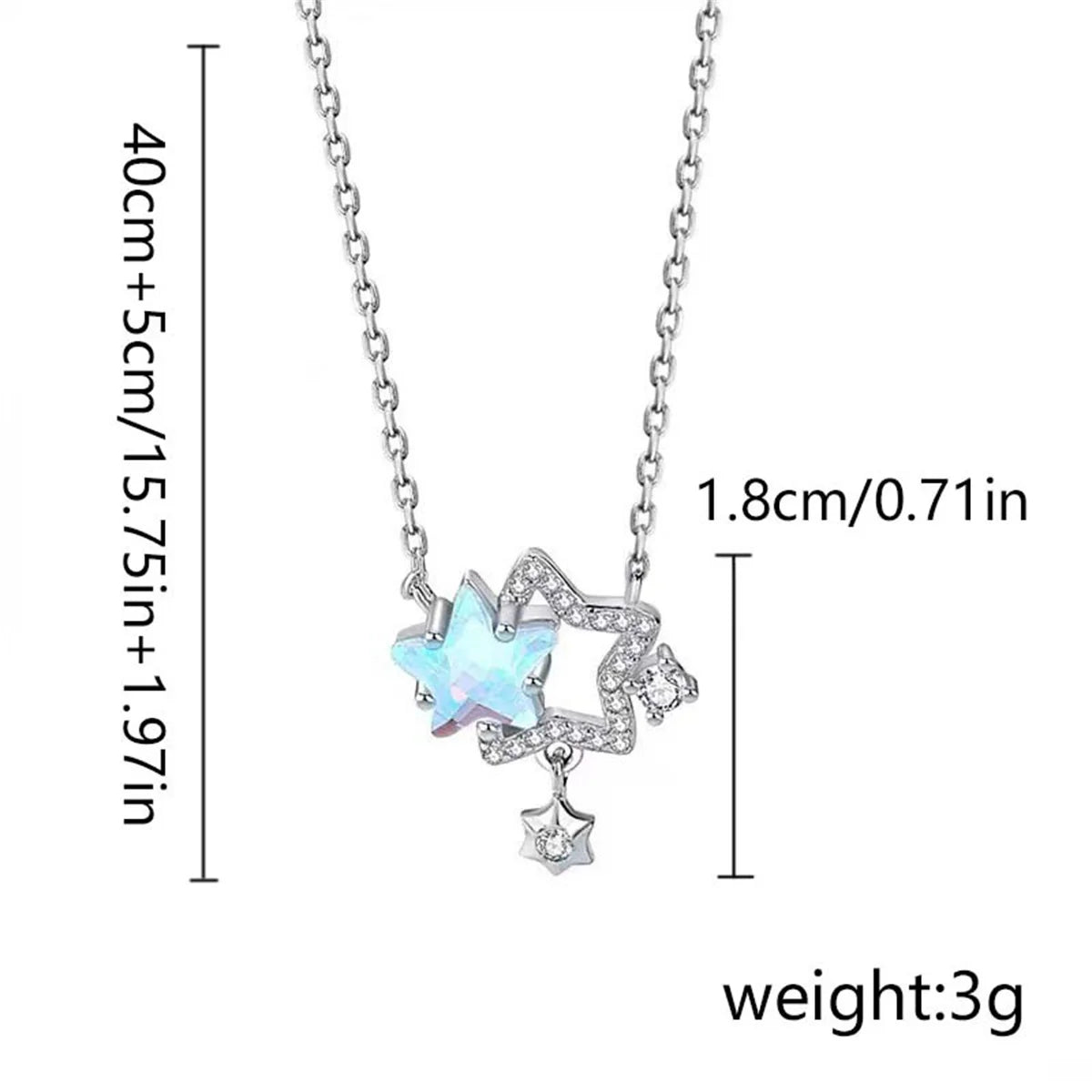 Simple Silver Color Hollow Star Necklace For Women Shiny Star Long Tassel Choker Clavicle Chain Wedding Party Birthday Jewelry