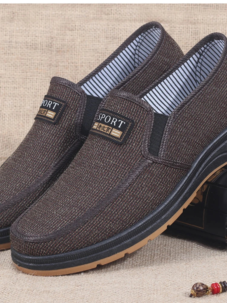 Men Canvas Shoes Casual Loafers Old Beijing Cloth Shoees Flat Driving Footware Zapatos Planos Calzado Homb