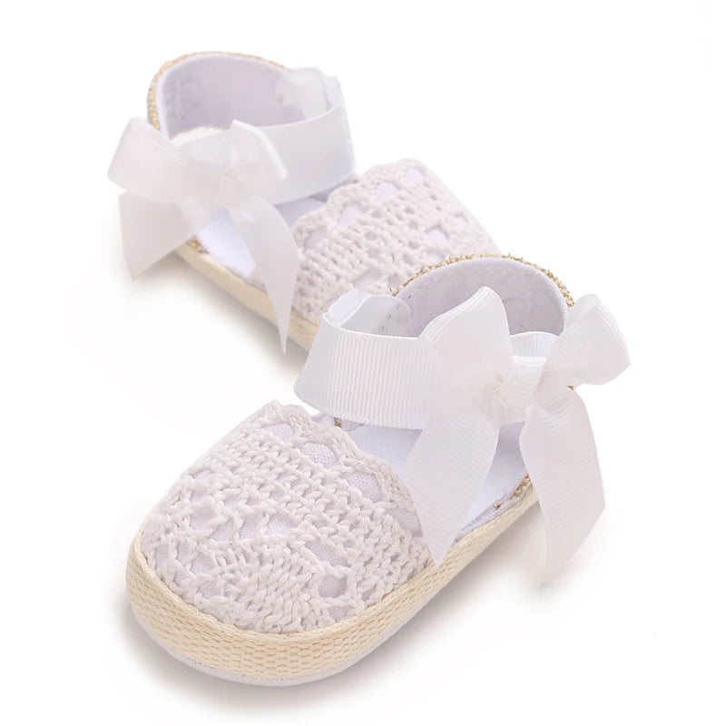 Summer Fashion Baby Shoes 0-18M Girl Baby Bow Casual Sandals Soft Sole Comfortable Baby Walking Shoes