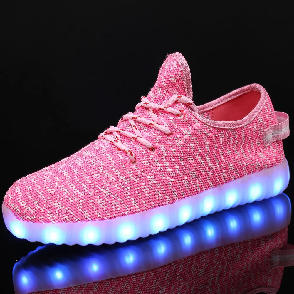 Men & Women LED  Shoes USB Rechargeable Breathable Fashion Adult Sneakers Large Size 35-46