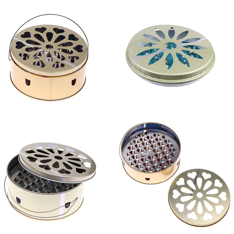 With Handle Lid Mosquito Coil Tray Holder Home Insect Repellent Anti-fire Sandalwood Incense Burner Box Anti-Mosquito Supplies