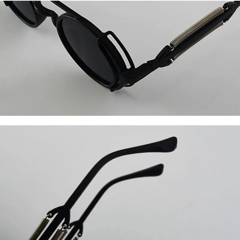 2024 Plastic Steampunk Sunglasses Men Women Fashion Round Glasses Brand Designer Vintage Sun Glasses High Quality Oculos De Sol