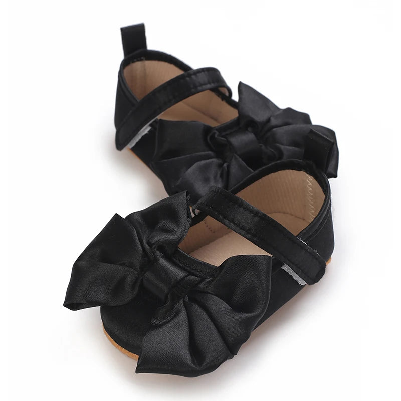 New Western-style Bow Princess Shoes For Infants And Young Children Aged 0-18 Months Soft And Non Slip Walking Shoes