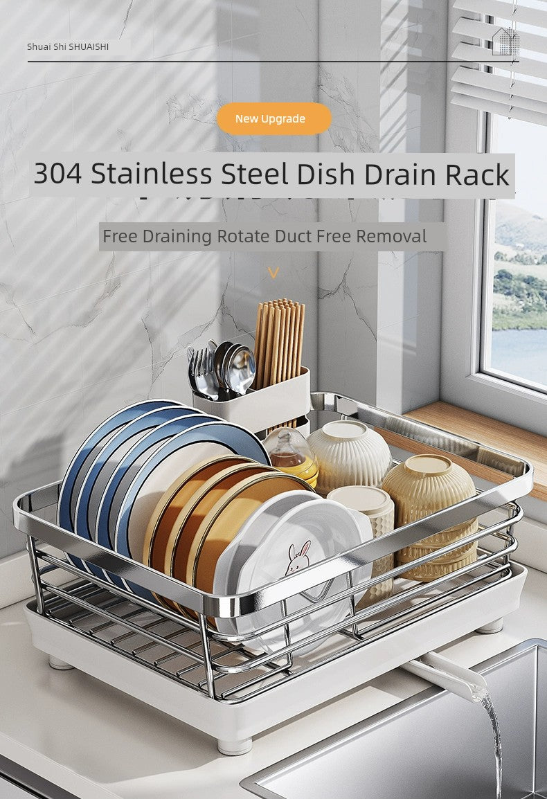 Shuaishi 304 Stainless Steel Kitchen Bowl and Chopstick Rack Drain Rack