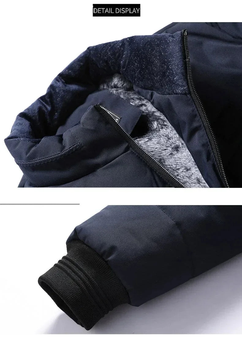 Winter Jacket Men's Fashion Clothing Stand Collar Keep Warm Coats Cotton Padded Jacket Puffer Jackets Autumn Fur Lined Jackets