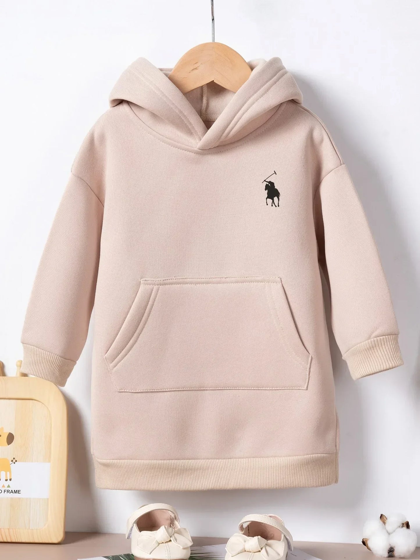 Toddler Girls Winter Warm Printed Dress Kids Fashion Casual Pullover Hoodie Long Sleeve Sweatshirt Comfortable Trendy