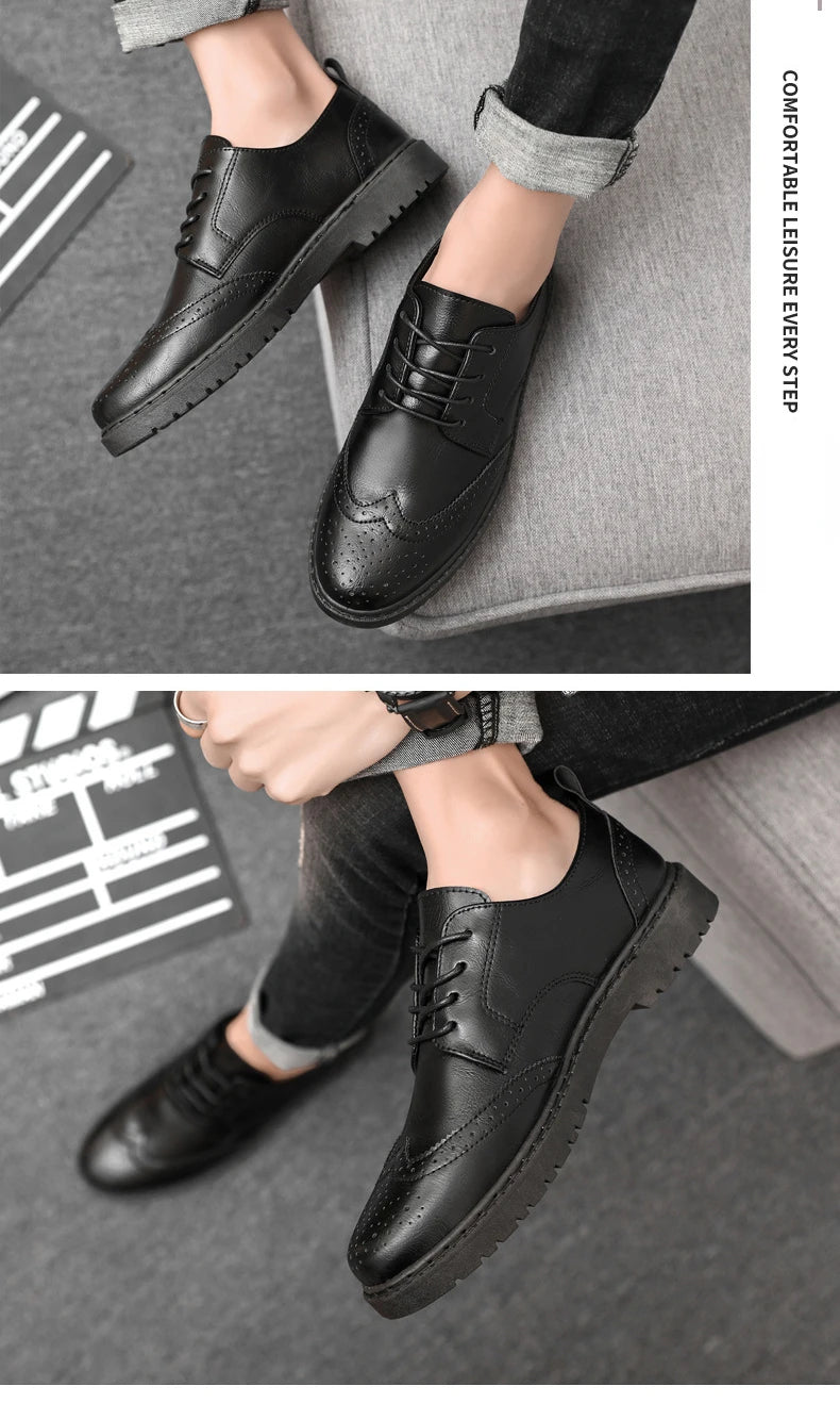 2024 New Men Oxford Shoes Luxury High Quality Brogue Dress Shoes for Men Classic Business Leather Shoes Fashion Men Casual Shoe