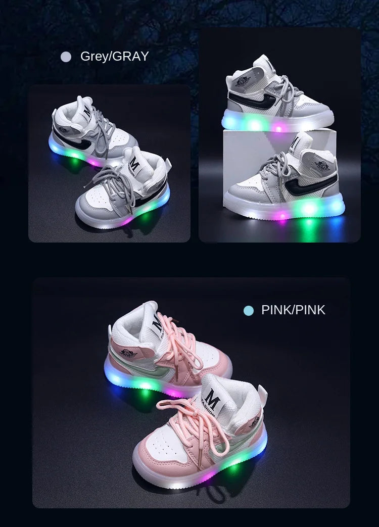 2024 Kids Hot Selling Four Season Girls Boys Sneaker Children Casual LED Luminous Sport Shoes Winter Light Up Shoes