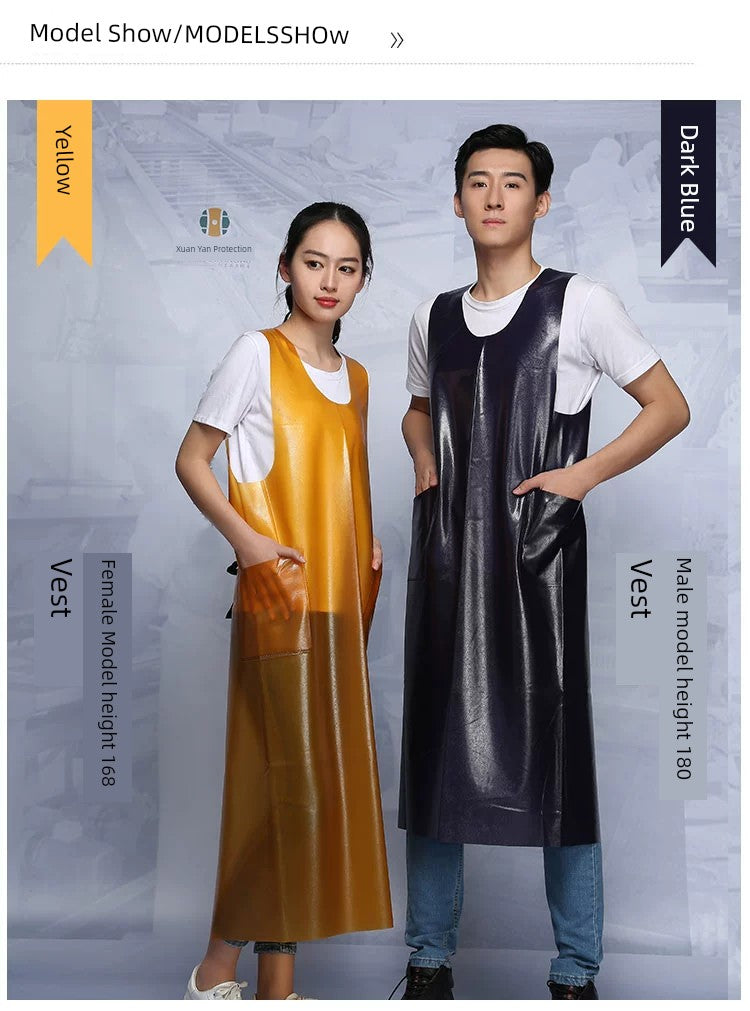 Vest-Style Long Beef Tendon Acid and Alkali Resistant Waterproof Apron