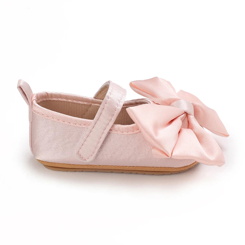 New Western-style Bow Princess Shoes For Infants And Young Children Aged 0-18 Months Soft And Non Slip Walking Shoes