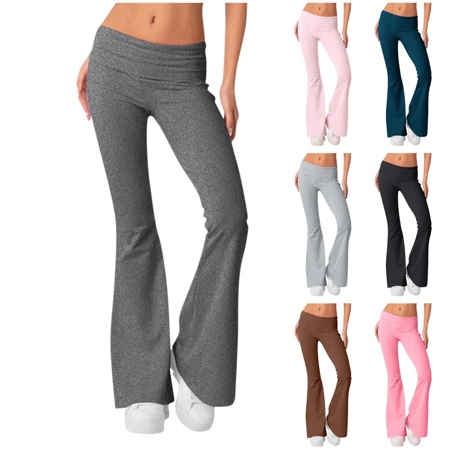 Fall outfits women skinny yoga pants women flare leggings korean style streetwear casual yoga pants flare leg Black Grey