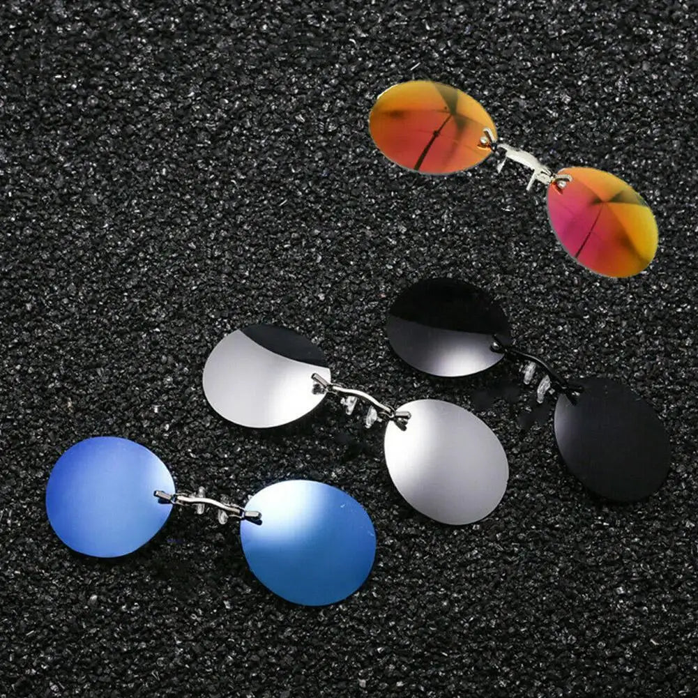 Clip On Nose Glasses Round Rimless Matrix Morpheus Sunglasses Mini Frameless Vintage Men Eyeglasses