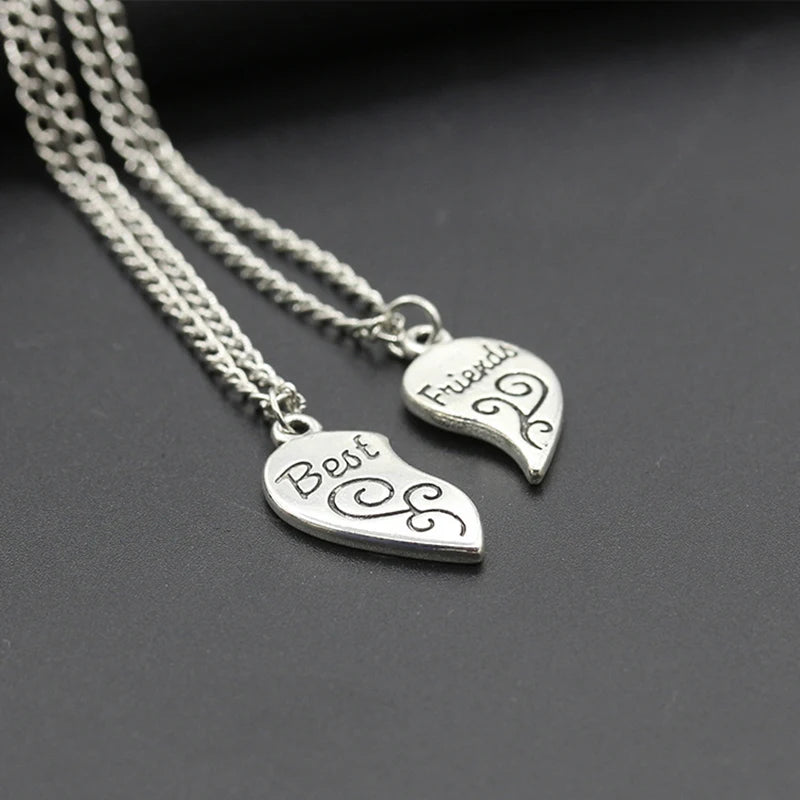 2pcs Antique Silver-plated Necklace Fashionable Mother Beautiful Daughter Combination For Love Parent Child Style Jewelry