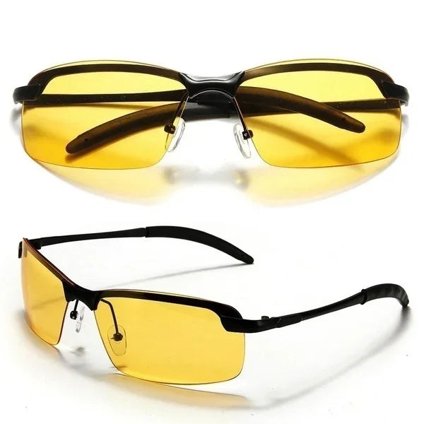 Yellow High-end Night Vision Driving Glasses Unpolarized UV Sunglasses PC Ultralight Driver Mirror Outdoor Driving Goggles Men