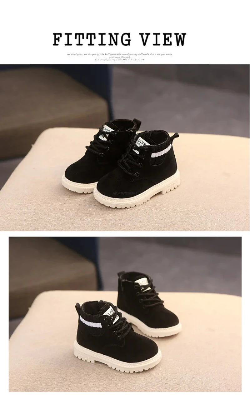 2 Style Inside Material Plush Kids Winter Boots Cotton Fabric Spring Autumn Children Shoes Baby Toddler Boys Girls Boots