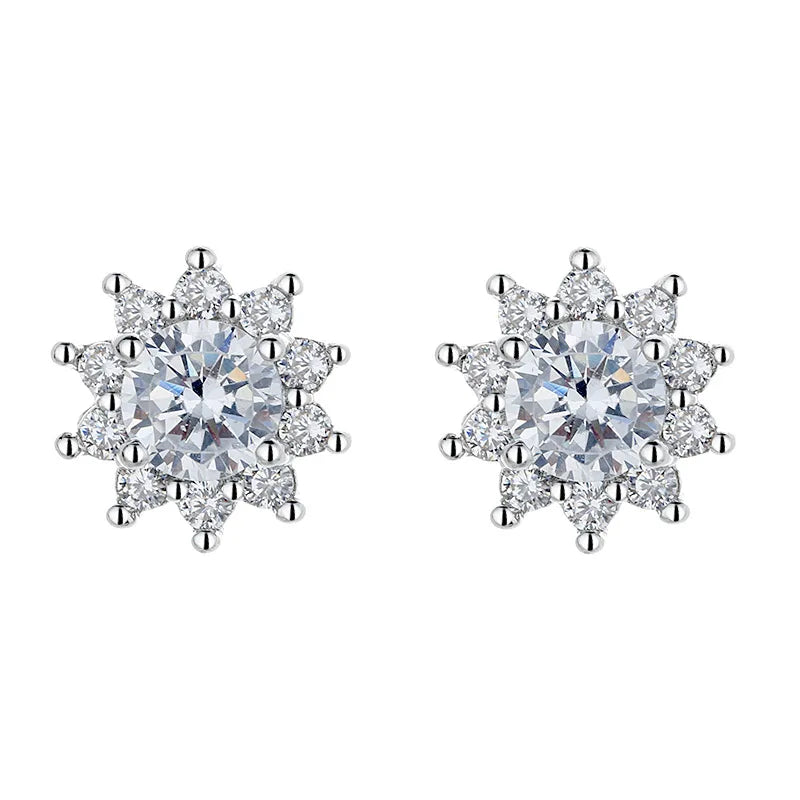 925 Sterling Silver Star Stud Earrings AAA Zircon High Quality For Women Earring Wedding Fine Jewelry Accessories  Party Gift