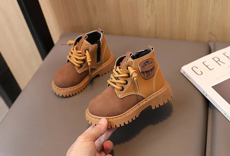 New 2024 Autumn Winter Baby Boots Toddler Fashion Ankle Boots Kids Shoes Boys Girls Snow Boots Children Soft Non-slip Short Boot