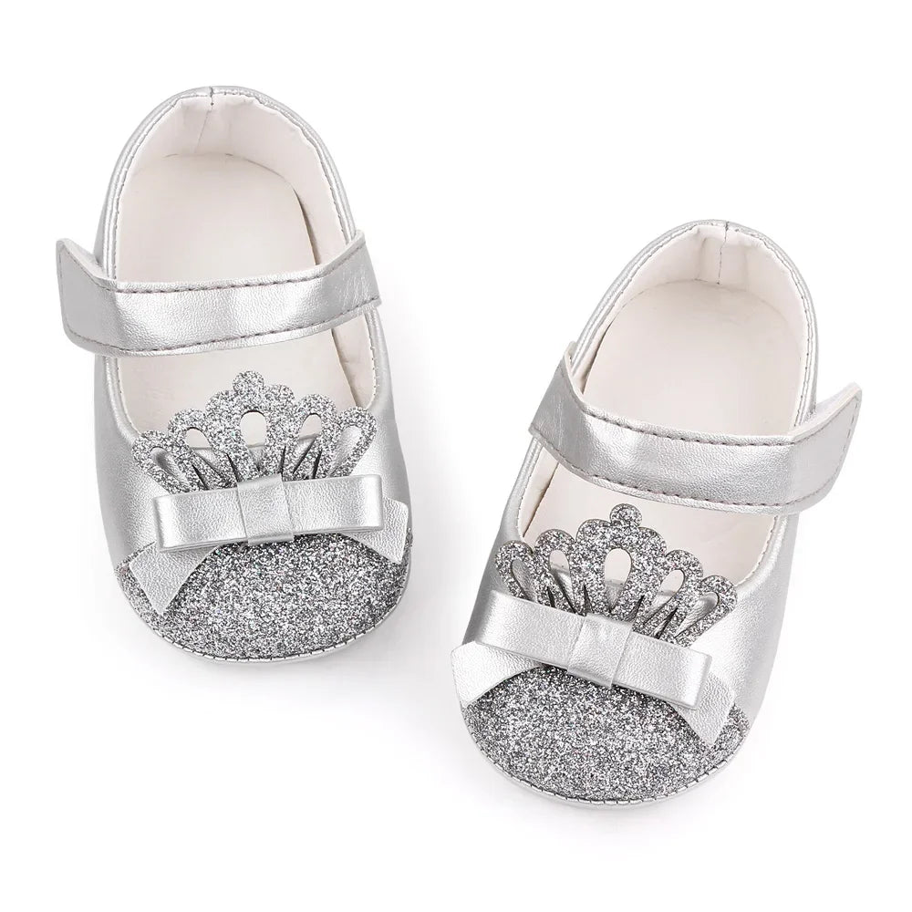 Baby Girl Shoes Cute Crown Soft PU Mary Jane Shoes Anti-slip Sole Spring Summer Sandal for Baby Girl New Fashion