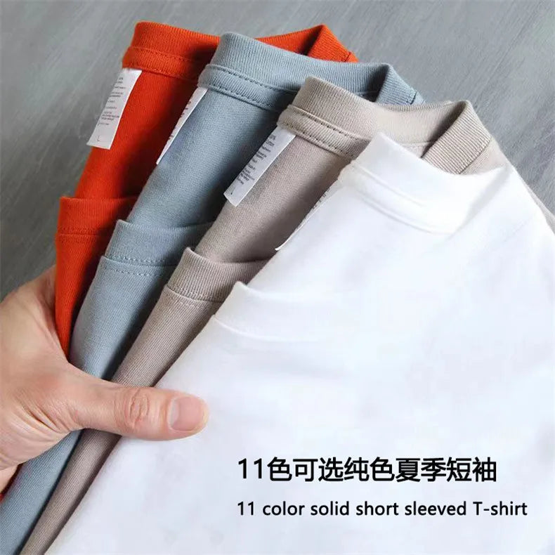 Newly Summer T-Shirts Men Women Skin Friendly Cotton Tshirt Male Basic Solid Tee Shirt Female Soft Plain Tee Tops Japan S-5XL