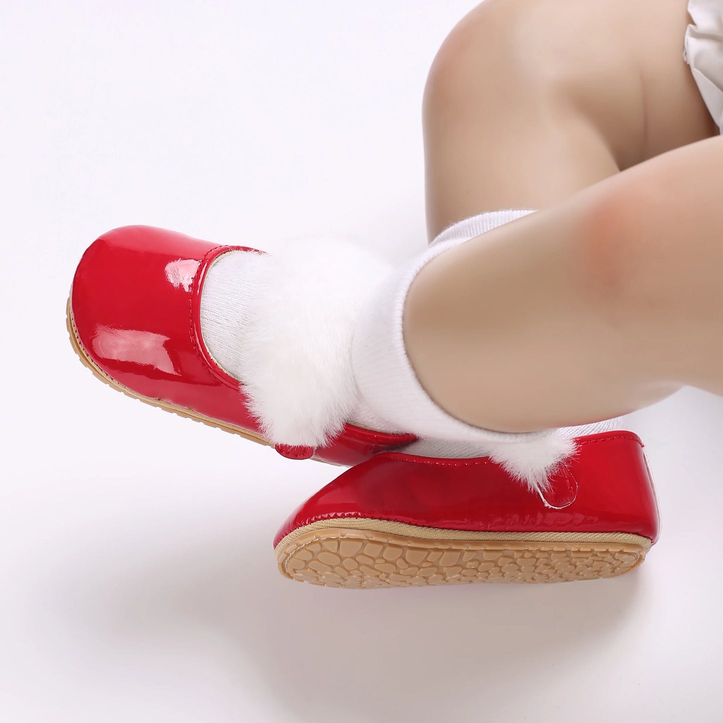 Spring and Autumn Girl Baby Shoes Classic Fashion Red Theme Cute Bow Princess Shoes Rubber Sole Anti slip Comfortable Walking Sh