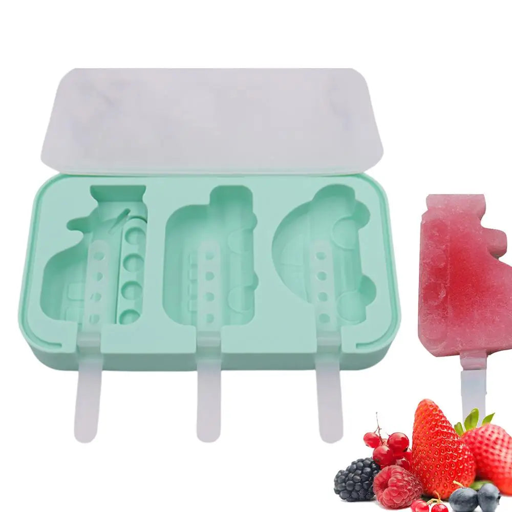 3 Cavities Frozen Popsicle Mold Kitchen Gadgets Kitchen Accessories Ice Cream Mold Popsicle Mold Ice Cream Mold for home