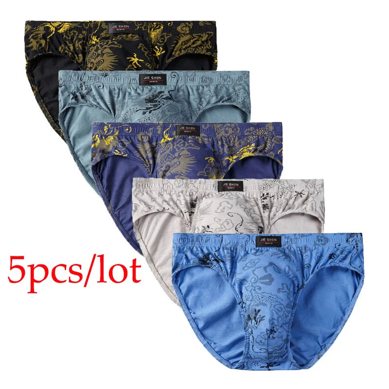 5pcs/Lot 7XL 100%Cotton Men Briefs Men's Underwear Male Briefs Underpants for Men Panties Mens Pant Men Shorts Comfort Pattern