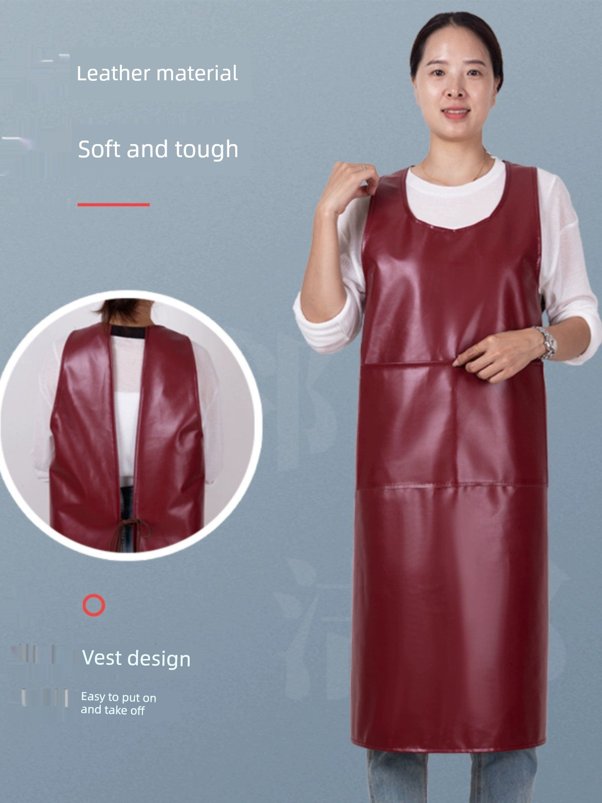 Plus Size Pu Waterproof Labor Insurance Factory Vegetable Market Waistcoat