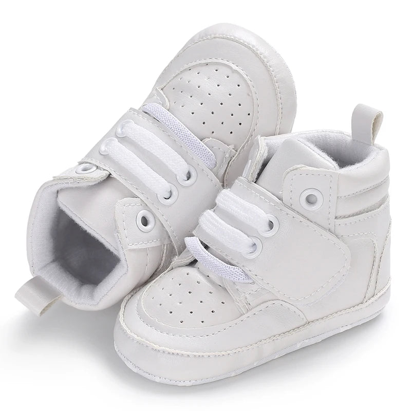 Baby Canvas Classic Casual Shoes Newborn Baby PU Leather Multi-Color Sneakers Non-Slip Cloth Bottom For Boys Girls First Walkers