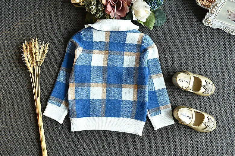 Baby Girls Winter Clothes Set Christmas Outfits Kids Girls Plaid Knit Sweater&skirt Fall Girl Clothing Set Children Costume