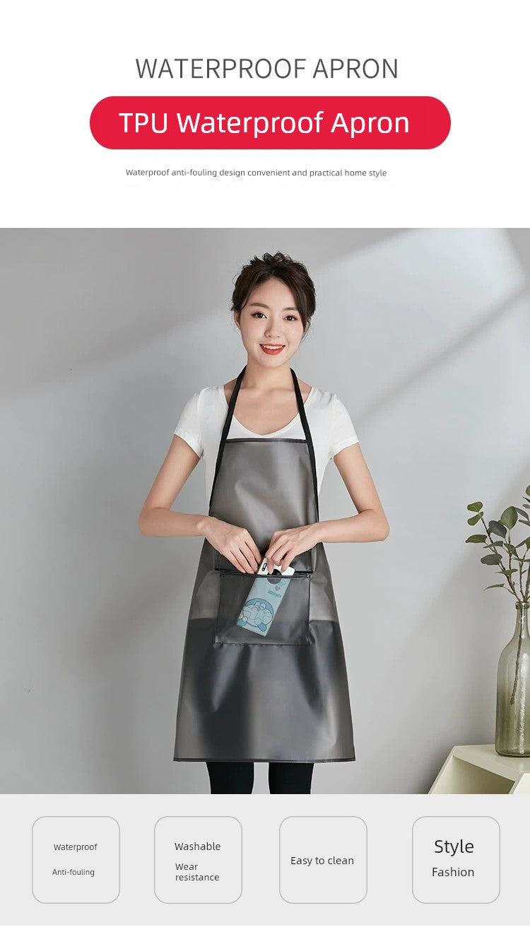 over the Knee TPU Transparent Dining Kitchen Household Apron