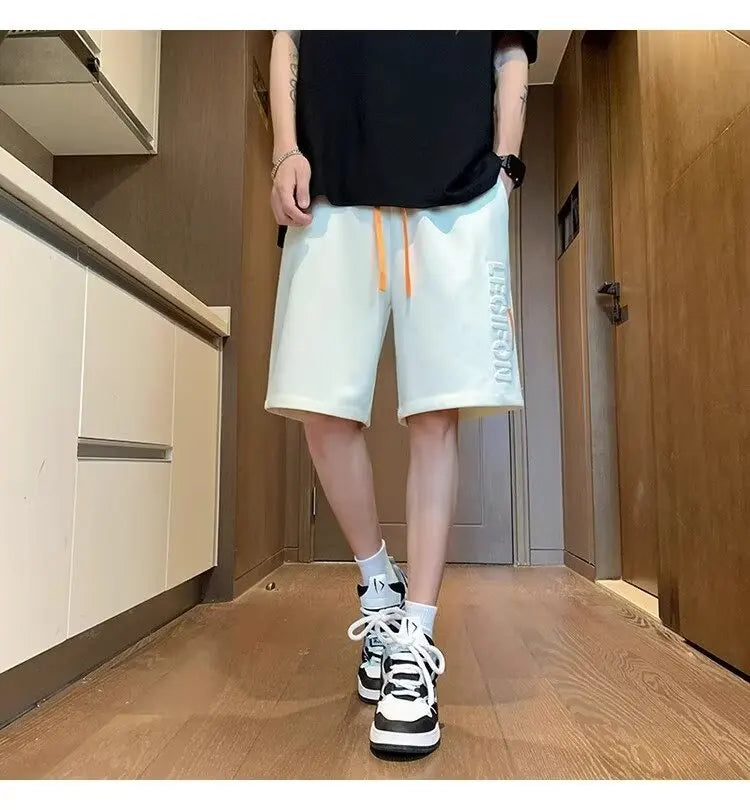 Korean Summer Men's Shorts Fashion Grey Sweatpants Harajuku High Street Men's Clothing Casual Gym Shorts At Home Short pants New