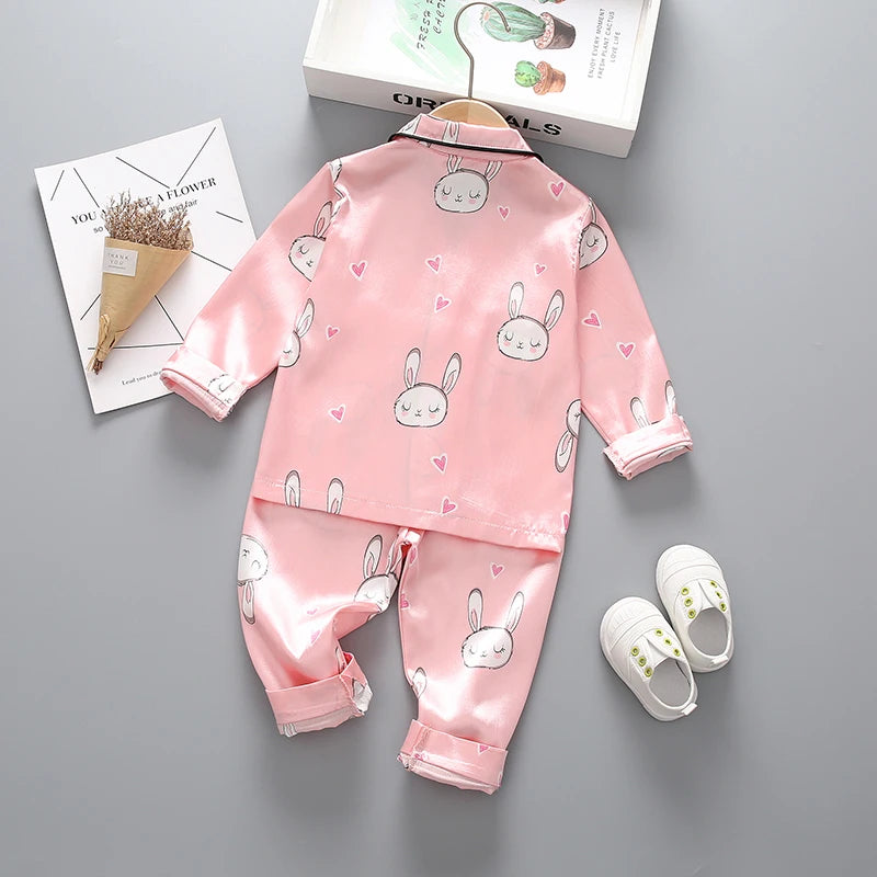 Autumn Baby Girls Clothes Set Children Pajamas Long Sleeved Shirt Pants 2Pcs/Sets Kids Sleepwear Toddler Clothing Infant Costume