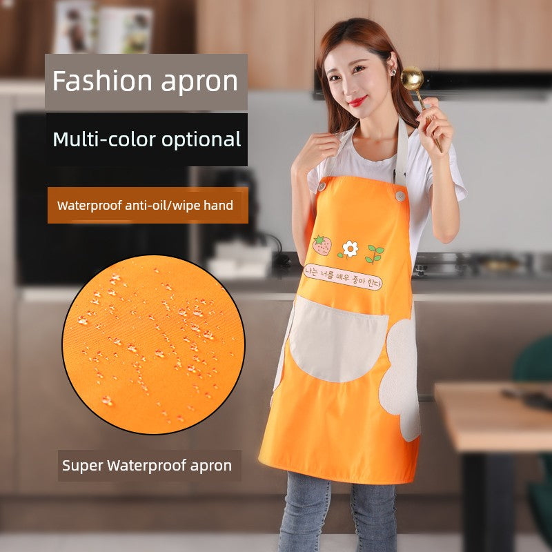 For Home Kitchen Apron Waterproof Oil-Proof Female Fashion K-style For Home Kitchen Oil-Proof For Home Overclothes Apron Female