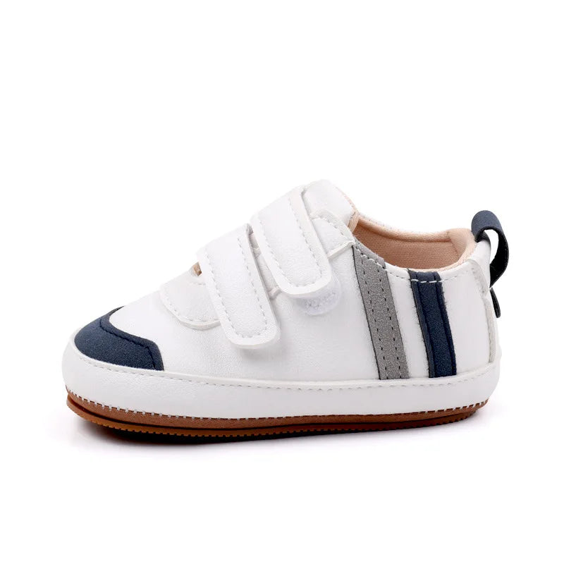 New White Baby Shoes Lovely Bear / Stripes Casual Soft Sole Anti-slip Infant Sports Toddler Boys Girls First Walkers