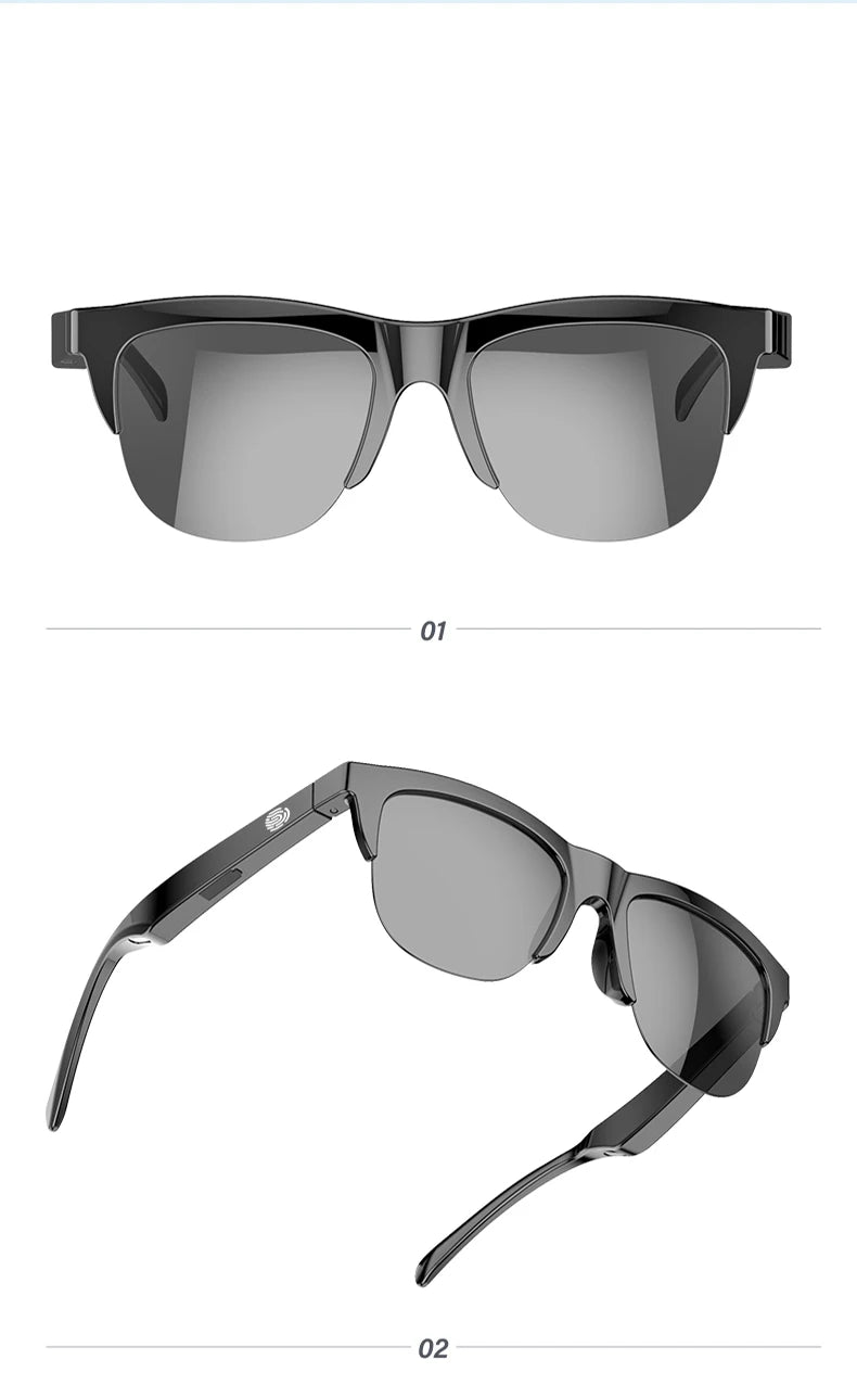 F Series Fone Ouvido Bluetooth Lenses Man Water Proof Smartglass Stereo Connected Bezel Smartglasses Polarized Men's Sunglasses